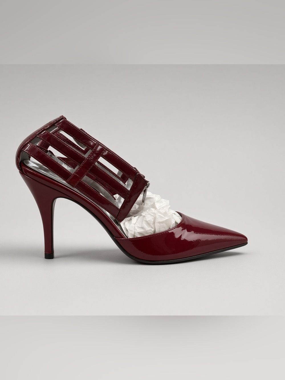 Carlos Santana Convert Red Patent Cage Heel Pump 8M 23520600 NIB